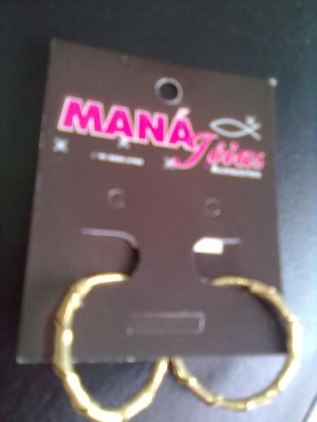 Argola folheado a ouro traçada   Cod. 10955250