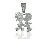 Corrente c/ pingente folheado a prata de casal COD. 30036500