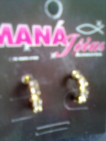 Brinco folheado com Strass   Cod. 00203080