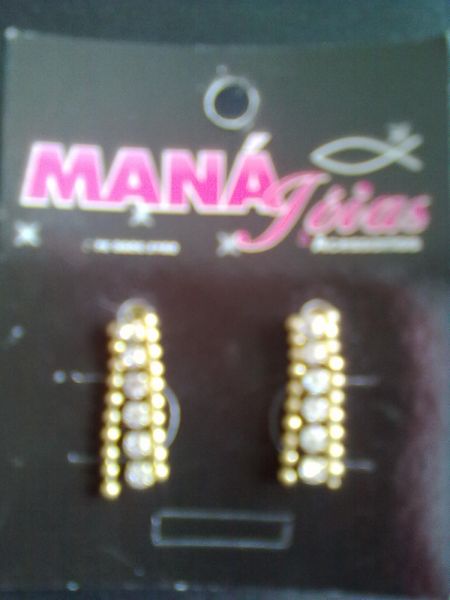 Brinco folheado com Strass   Cod. 00203080