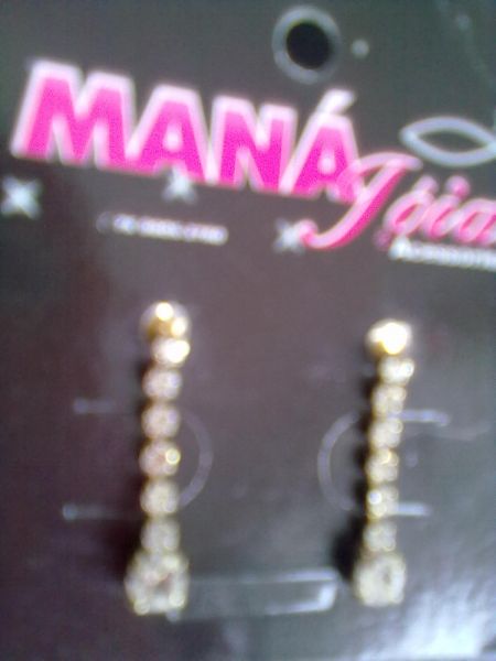 Brinco folheado  a ouro com Strass   Cod. 00203080